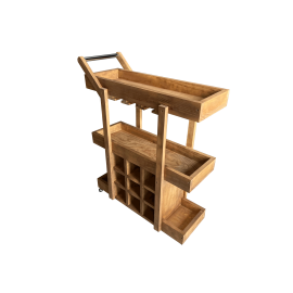 Carrito de servicio, de madera, modelo terraza.