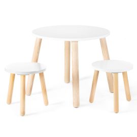 Set mesa con 2 bancos de madera