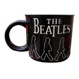 Taza grabada en bajo relieve silueta Beatles